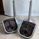 Vintage chrome metal bar stools wood and black and Red skai