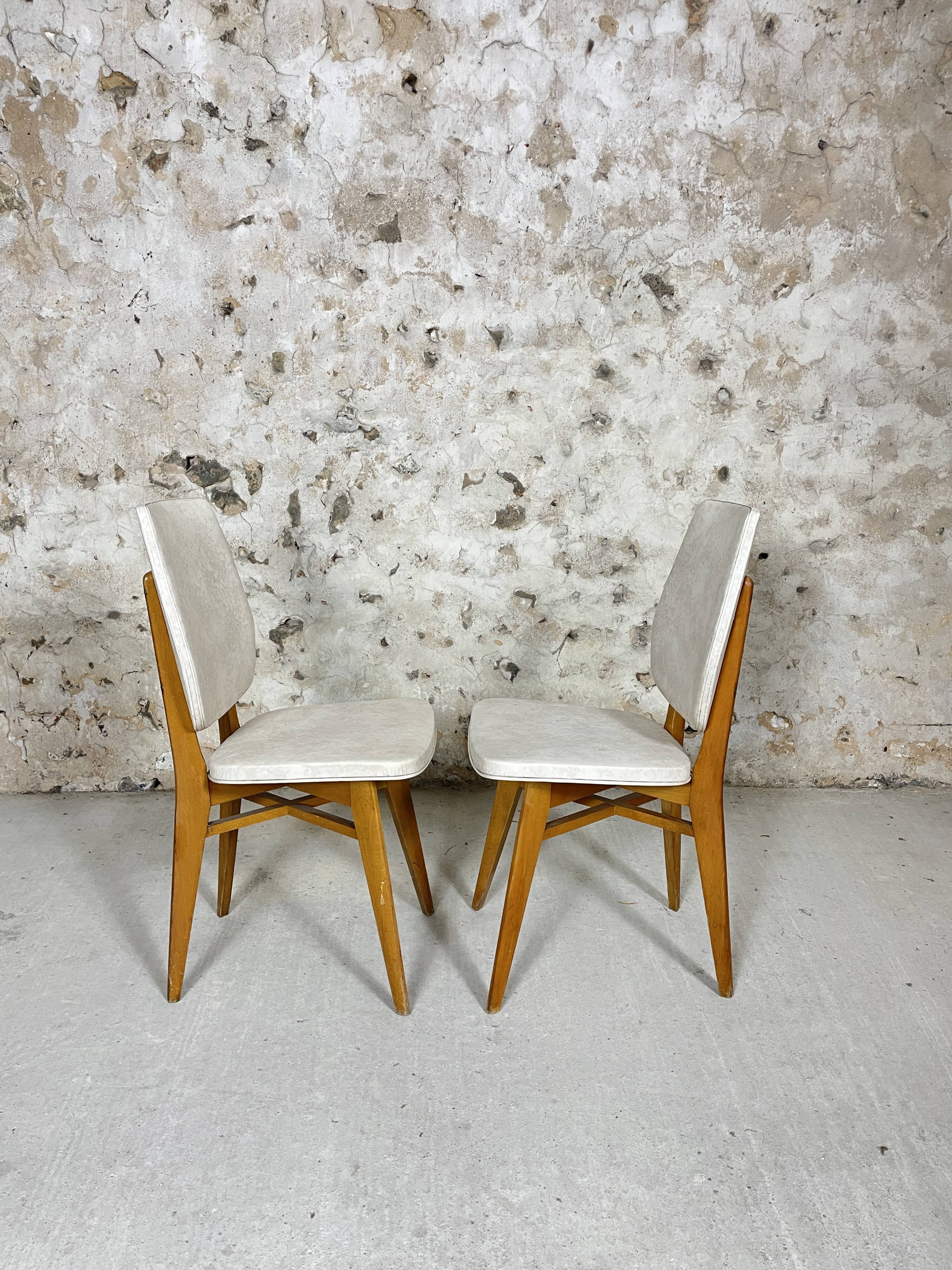 Chaises skaï blanc