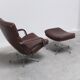 Early 'F141' lounge chair with ottoman by Geoffrey Harcourt for Artifort, 1972
