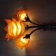 chandelier in Rococo style made of gilded bronze with 3 branches and tulips