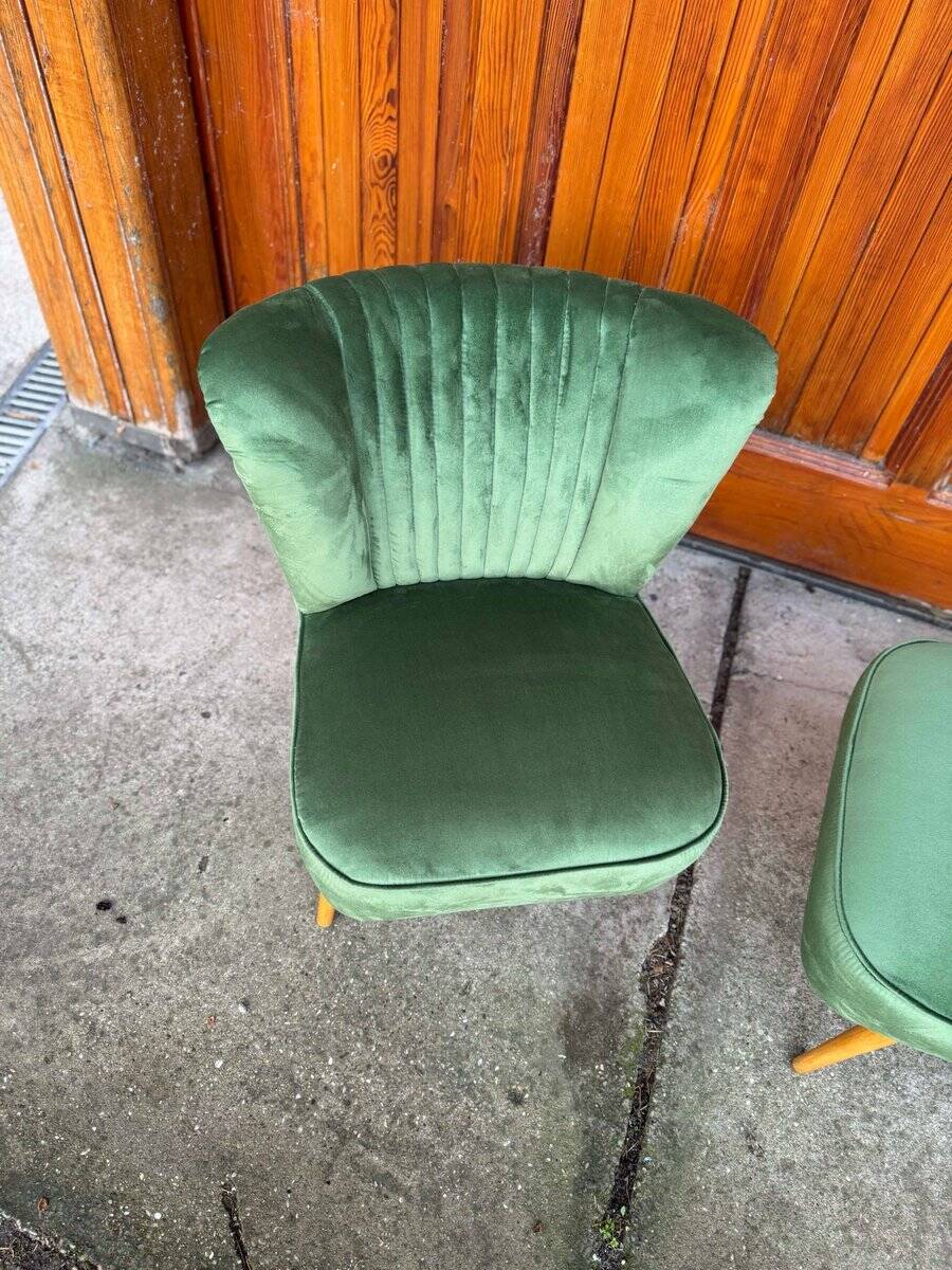 Hungarian green club chairs, 1950s, set of 2