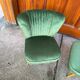 2 fauteuils cocktail hongrois en tissu vert, années 1950