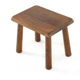 Brutalist oak side table / stool