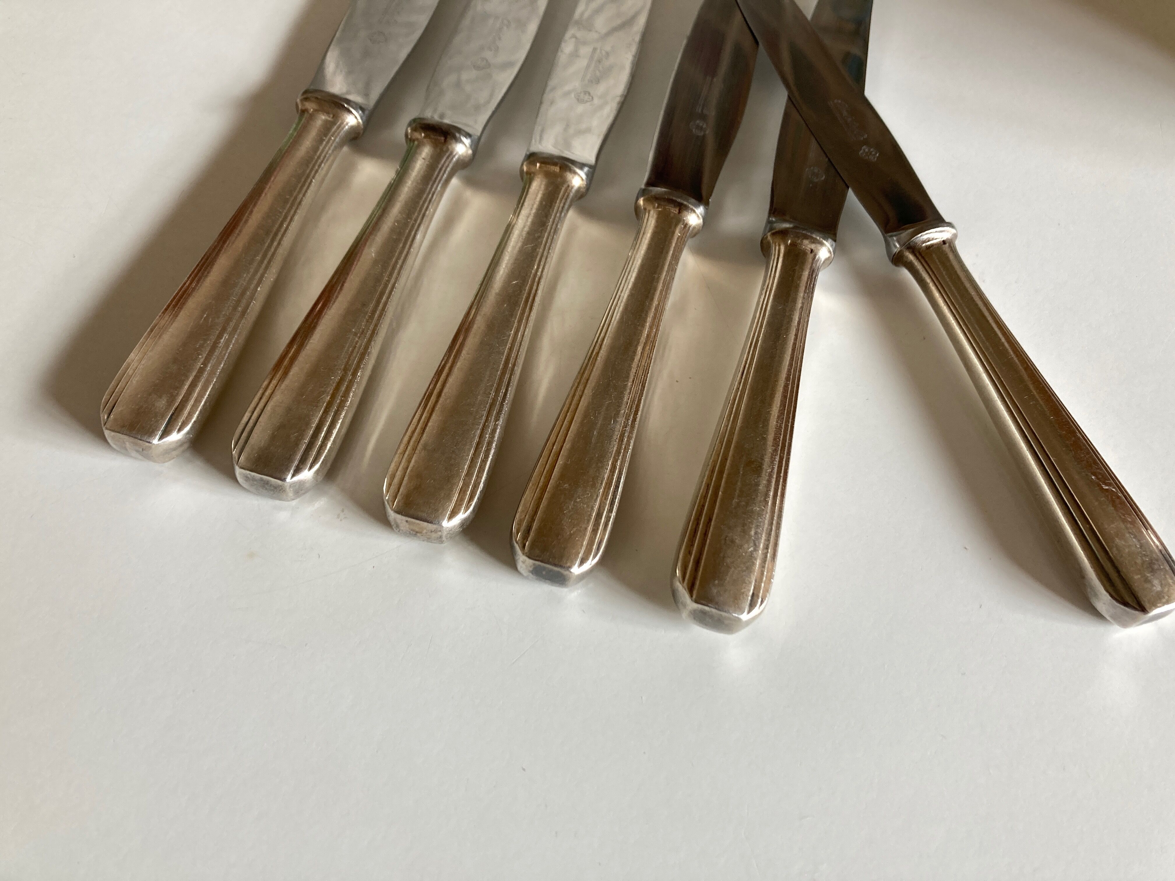 Set of 6 Christofle Boreal knives by Luc Lanel art deco