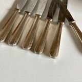 Set of 6 Christofle Boreal knives by Luc Lanel art deco