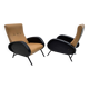 Pair of Marco Zanuso Mid-Century Modern Italian Leather Reclining Armchairs