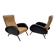 Pair of Marco Zanuso Mid-Century Modern Italian Leather Reclining Armchairs