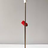 Lampadaire expérimental rare en laiton, aluminium et verre par Arredoluce, Italie