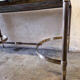 Brass coffee table with Alpine green veined marble top - 1960
