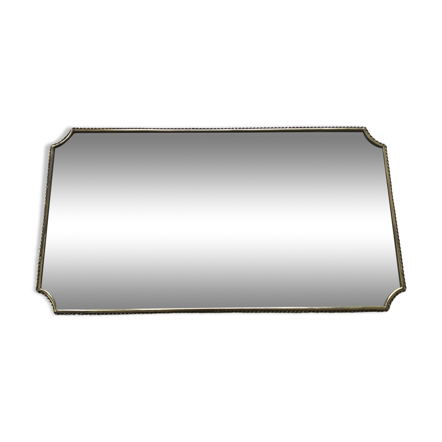 Italian brass mirror from the 50s 77x42cm