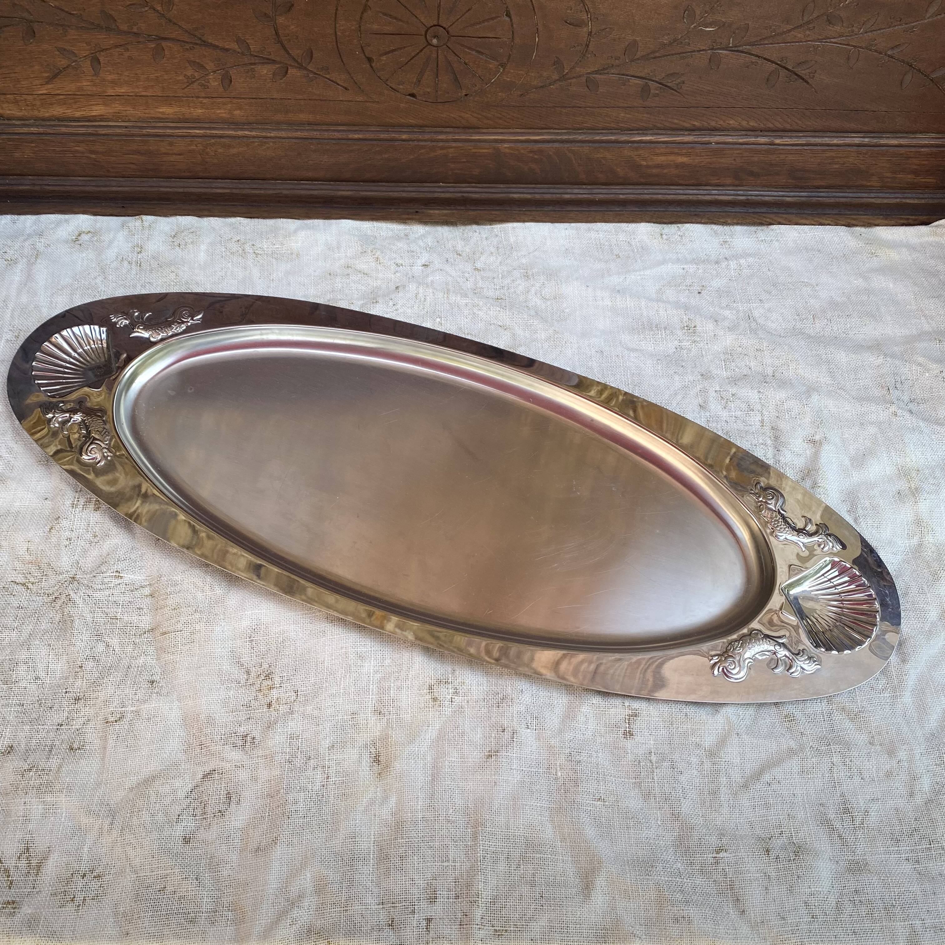 Stainless steel plate for fish and shellfish Jean Couzon