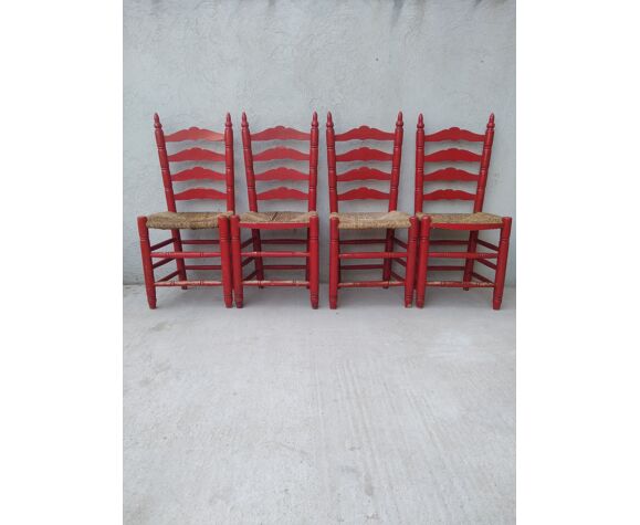 Suite of 8 Spanish mulched chairs 50s-60s