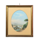 Modern painting landscape with figures, tempera on cardboard, '900
