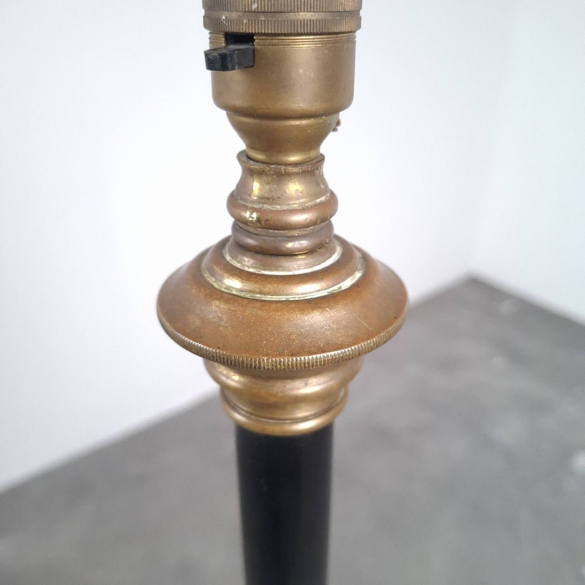 Art and Craft tripod floor lamp in bronze.