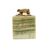 Ronson lighter green onyx marble vintage smoking item cube 6cm