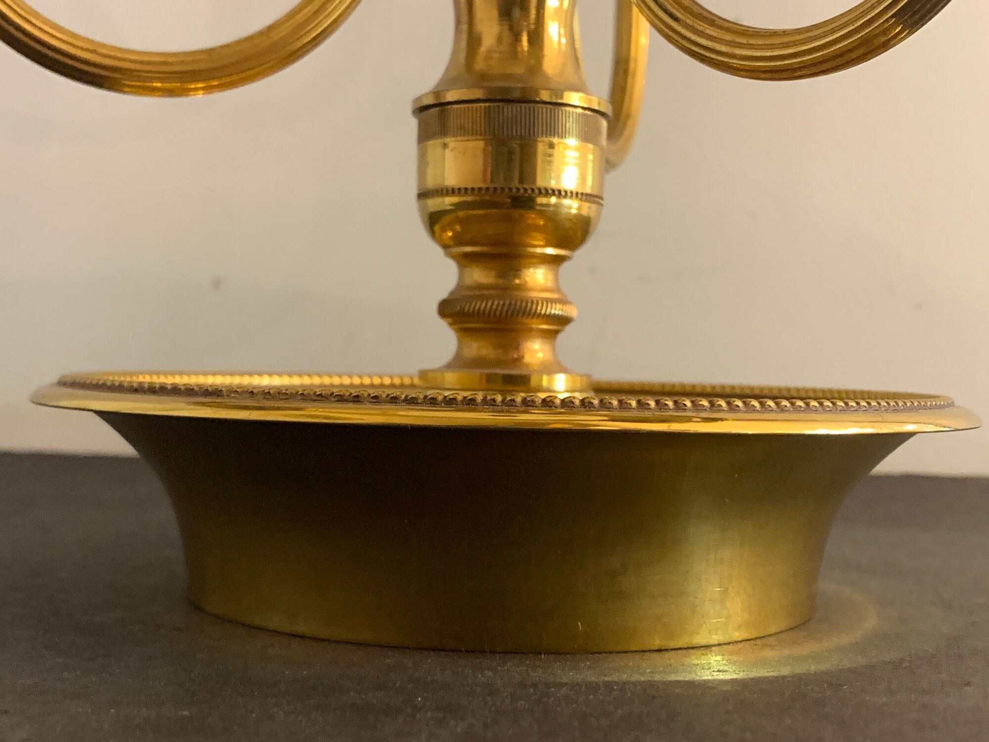Hot water bottle lamp, 3 lights in bronze Lucien Gau, XXth