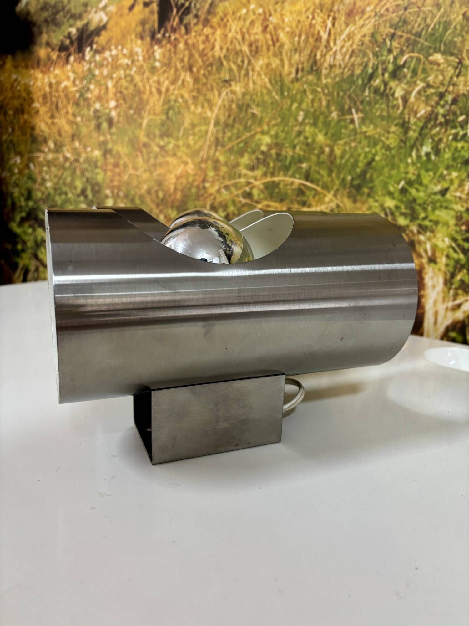 1970s chrome Space Age wall light