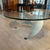 Coffee Table in Aluminum and Glass by Knut Hesterberg for Ronald Schmitt, Germany, 1960s