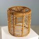 Vintage woven bamboo stool, Italian design from the 1970s.