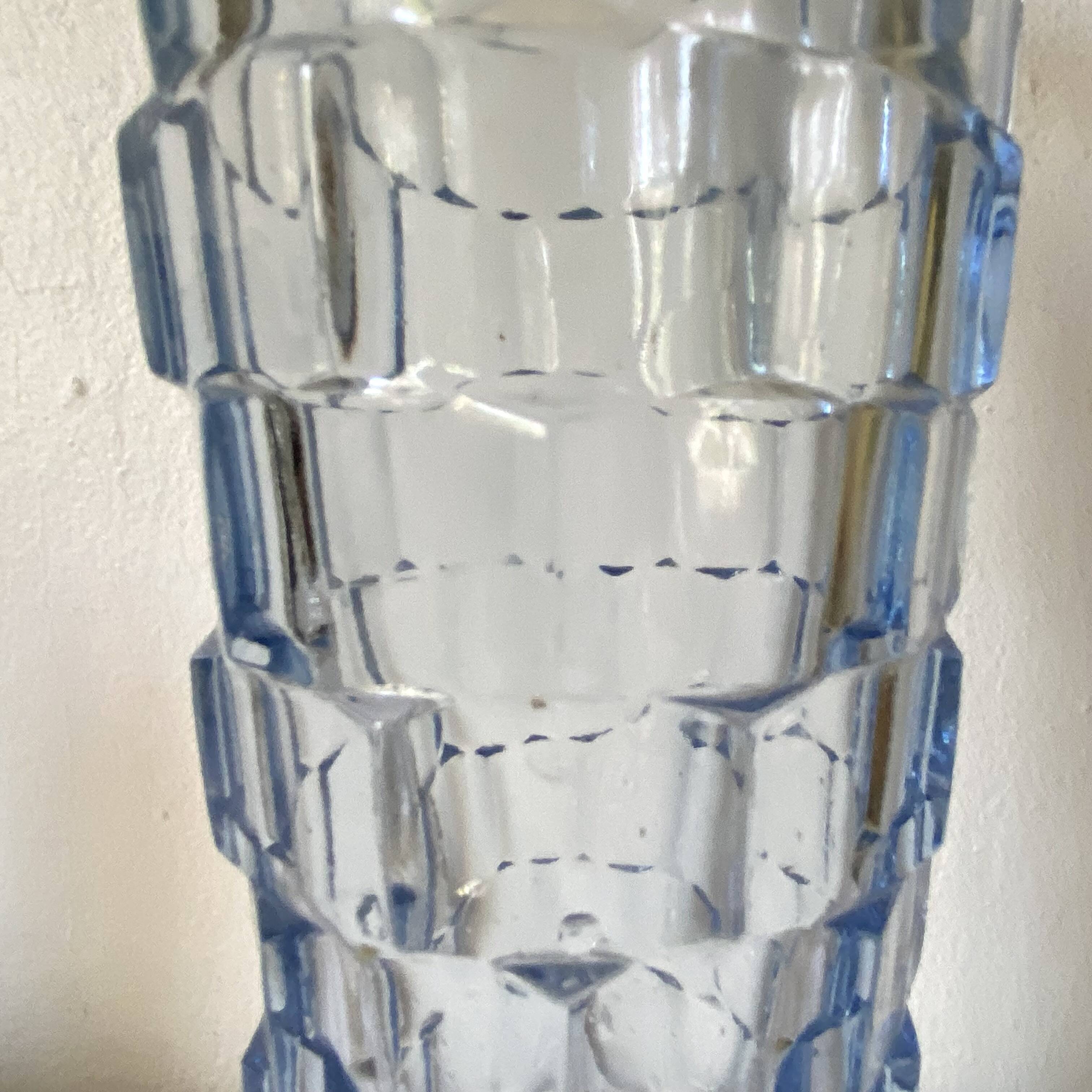 Art Deco blue glass vase