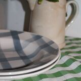 Deep plate - Grey tea towel pattern - Moulin des Loups