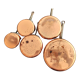 Suite de 5 casseroles en cuivre étamé