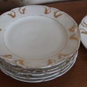6 dessert plates in white porcelain