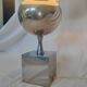 Pied de lampe Philippe Barbier, inox, 1970