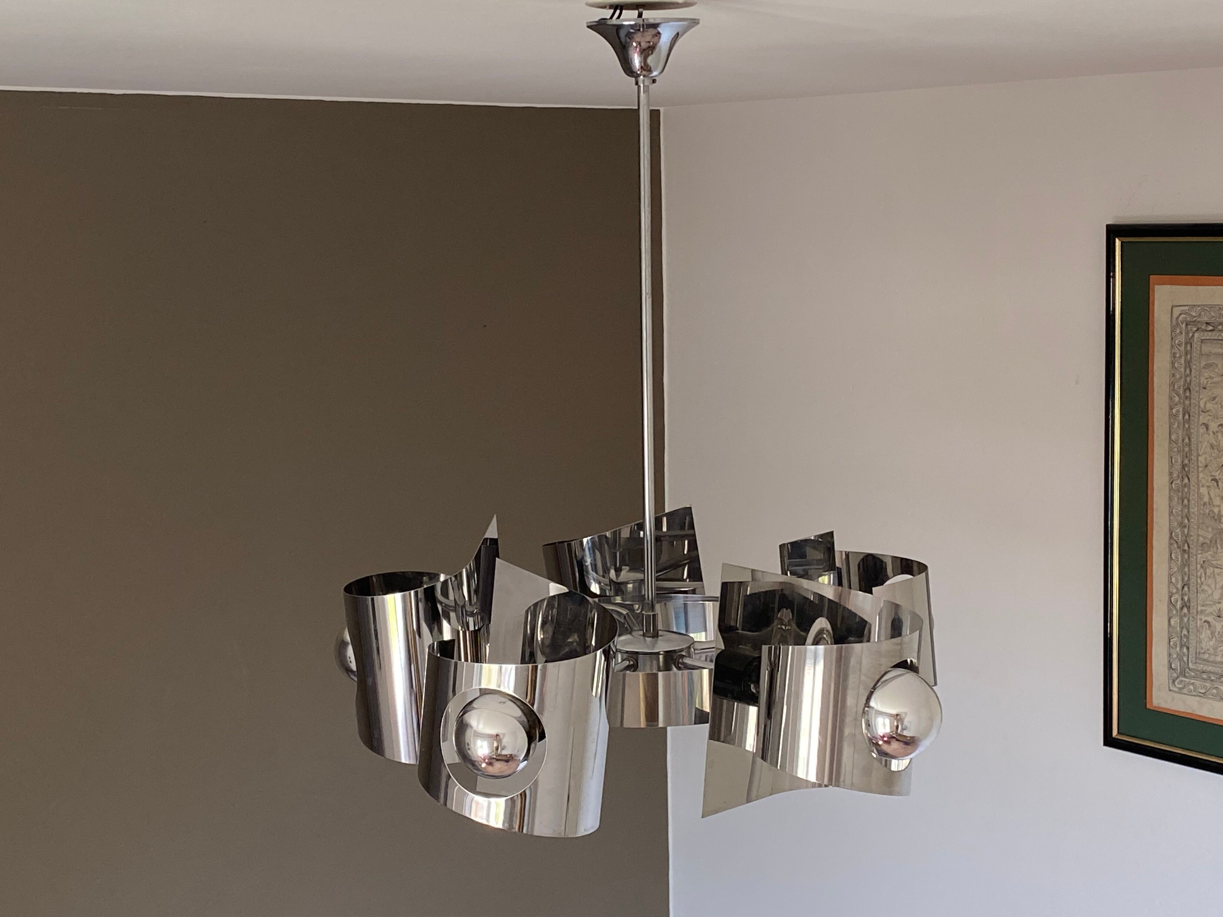 Space age suspension. 1970. chromed stainless steel