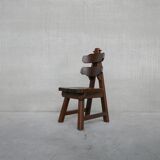 6 brutalist spanish oak dining chairs