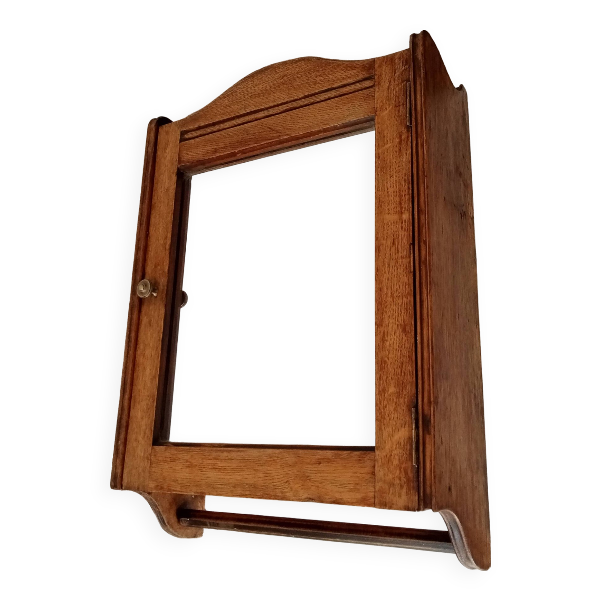 Antique solid oak bathroom cabinet from the early 20th century