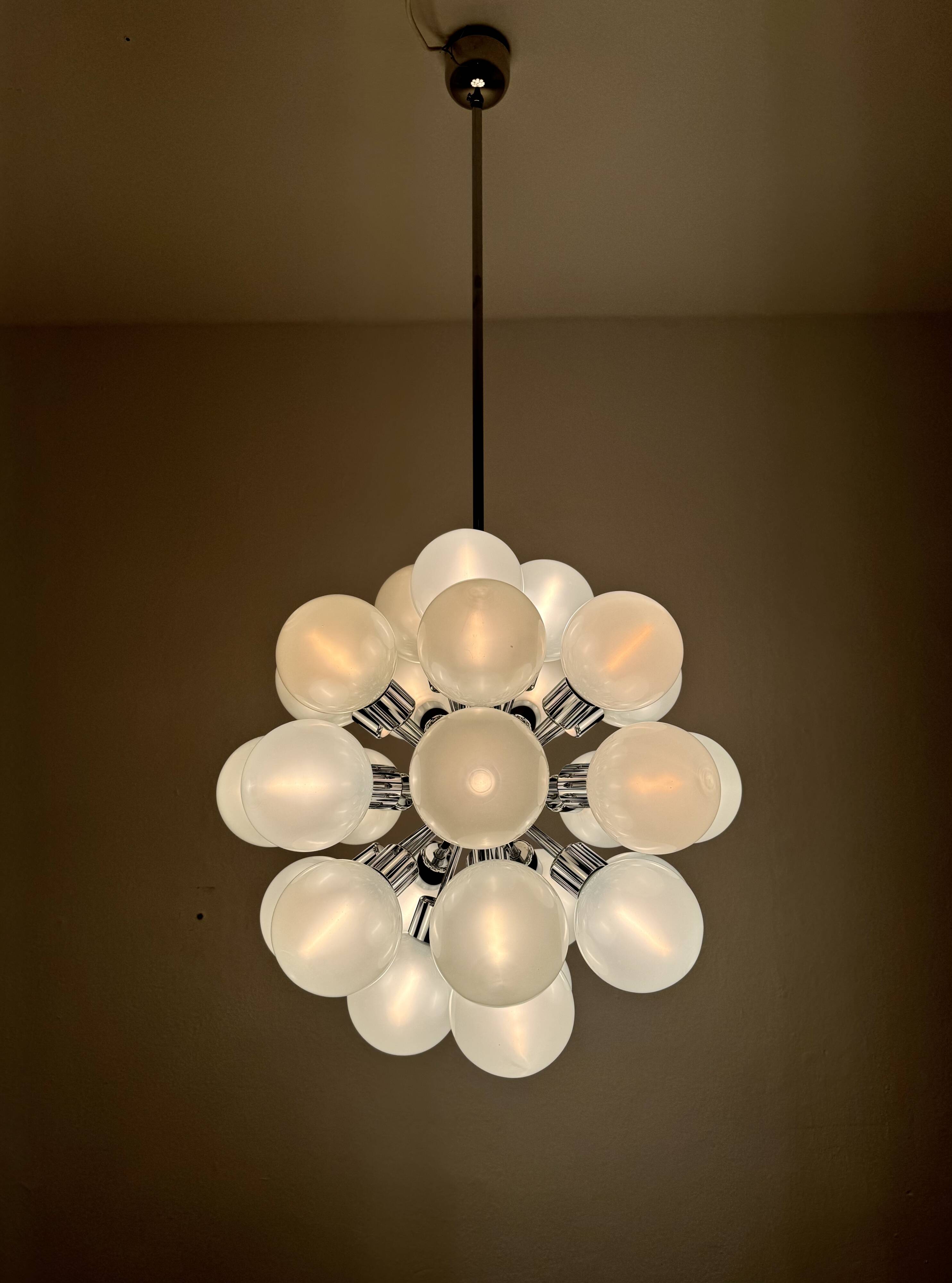 Chromed 1970s Sputnik Chandelier by Motoko Ishii for Staff