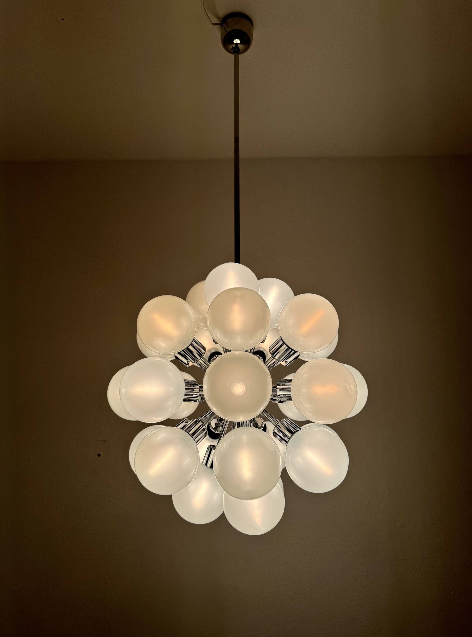 Chromed 1970s Sputnik Chandelier by Motoko Ishii for Staff