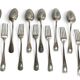 Tableware, six-piece silver-plated cutlery set by SFAM from the early 20th century.