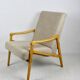 Fauteuil modèle tchèque en boucle beige attribué à Jiri Jiroutek, années 1970