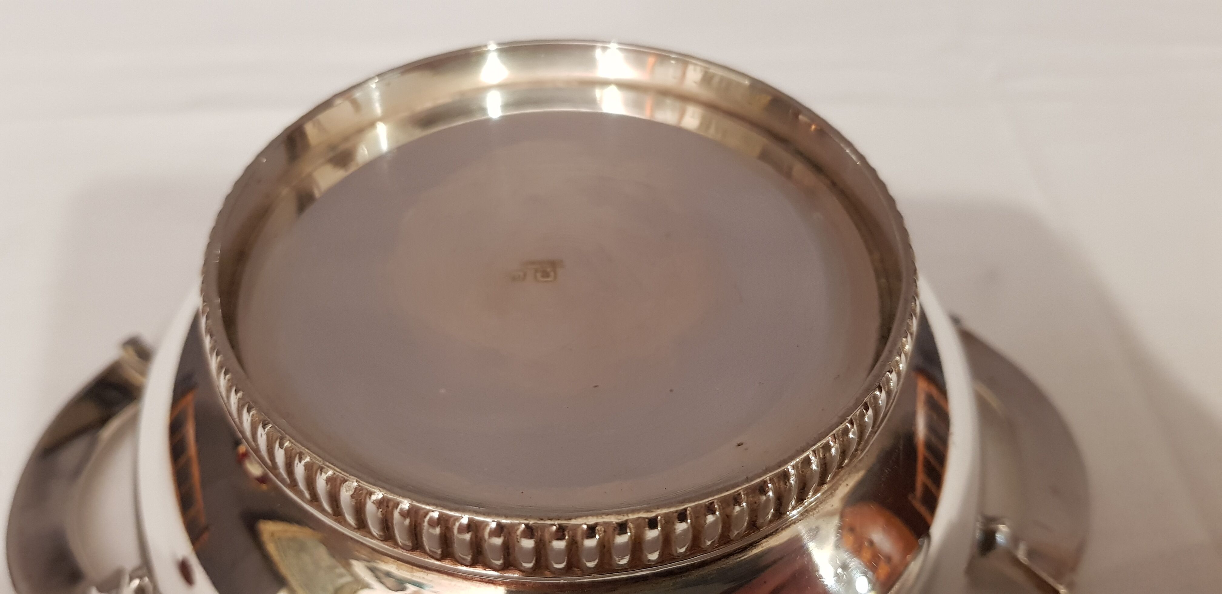 Silver metal compote