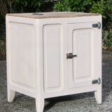 Old bistro icebox in solid oak - Small sideboard