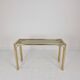 Italian Rectangle Side Table in Brass Bamboo and Smoked Glass, 1970s