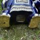 Elephant stool in glazed ceramic in cobalt blue and ivory colors