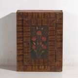 Antique wall cabinet painted with floral motifs (c.1850) #8