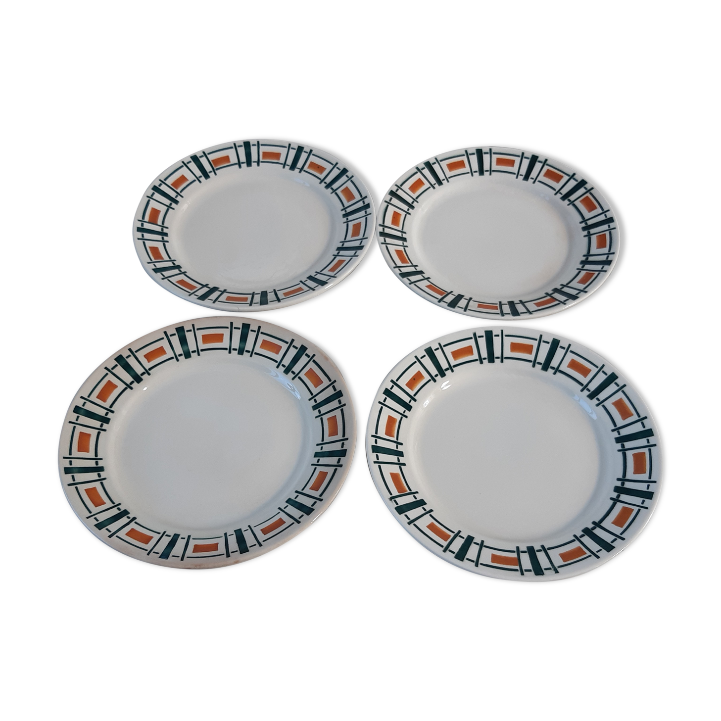 Set of 4 dessert plates Badonviller model Quiberon year 30