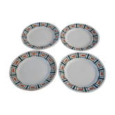 Set of 4 dessert plates Badonviller model Quiberon year 30