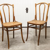 Pair of chairs bistrot Thonet Austria 1900 canning stamped