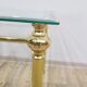 Side table, gold-tone brass, clear glass, France, 1960s.