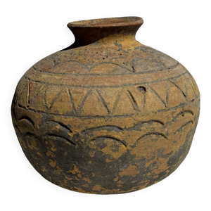 Petit vase rond ancien - terre cuite