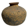 Small round ancient vase in engraved terracotta, Indonesian polychromy H10 D1
