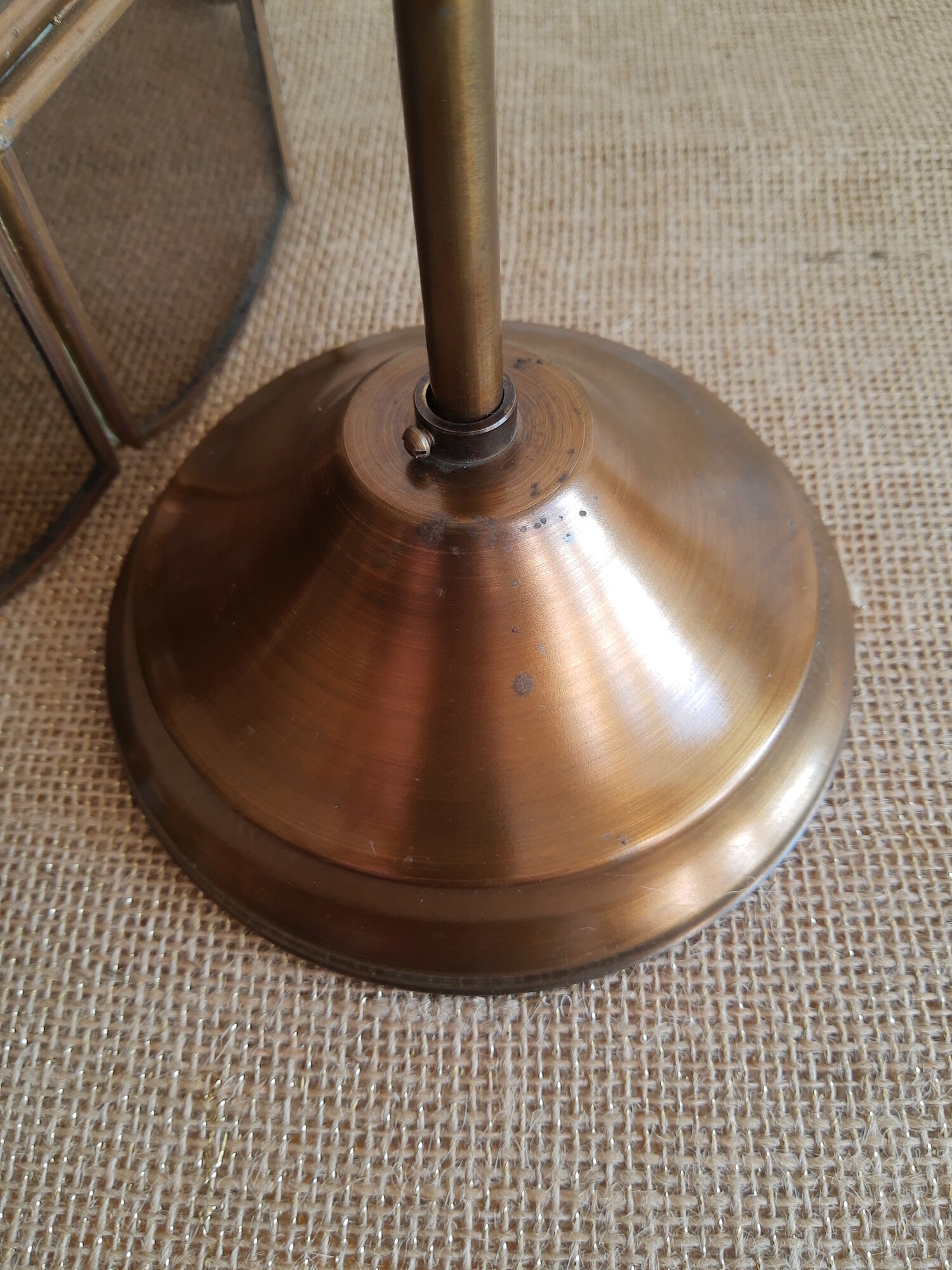 Brass suspension and smoked glass - vintage