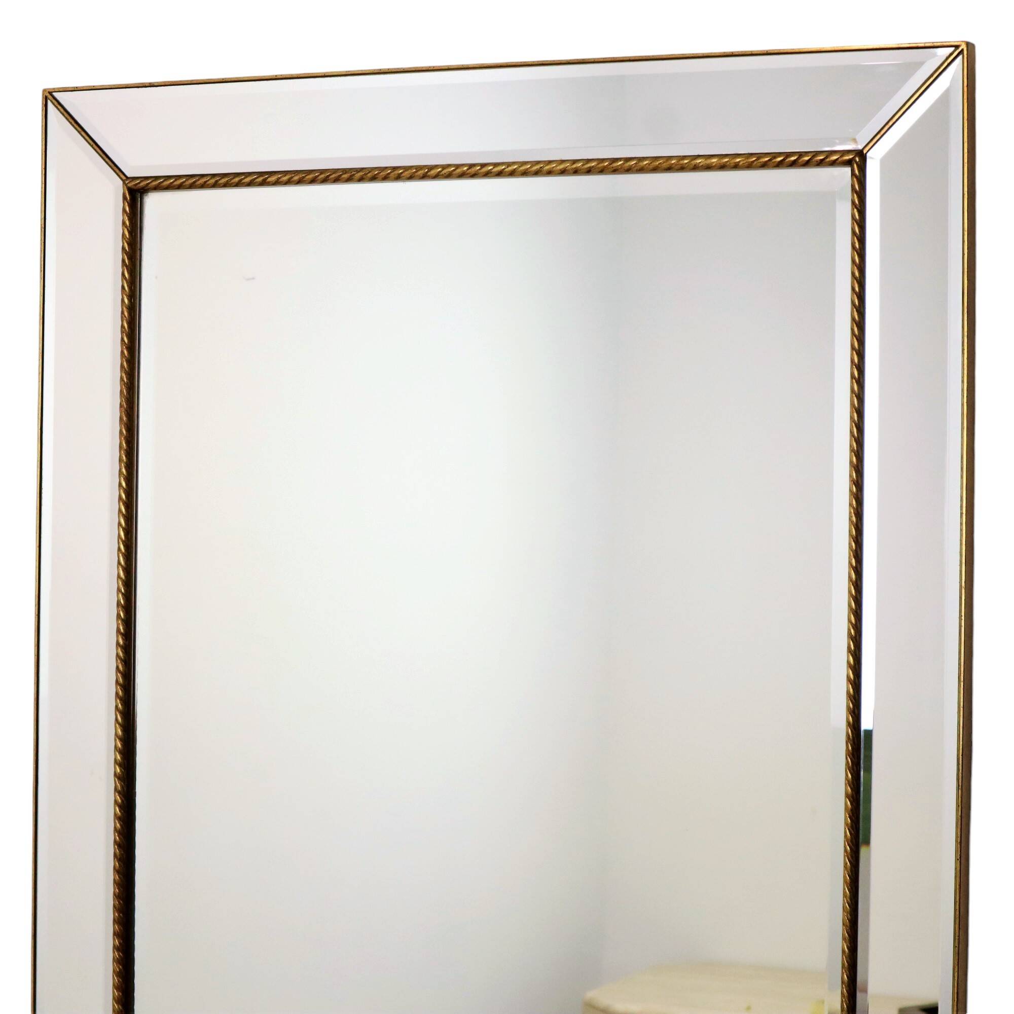 Deknudt Hollywood Regency Faceted XL Vintage Mirror 112 cm