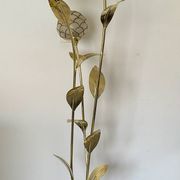 Vintage brass and mother-of-pearl floor lamp from the 70s