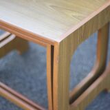 Pair of scandinavian-style wooden nesting tables, coffee tables, bedside tables
